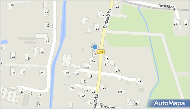 Andrychów, Beskidzka, 16, mapa Andrychów