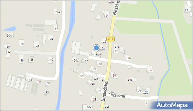 Andrychów, Beskidzka, 16b, mapa Andrychów