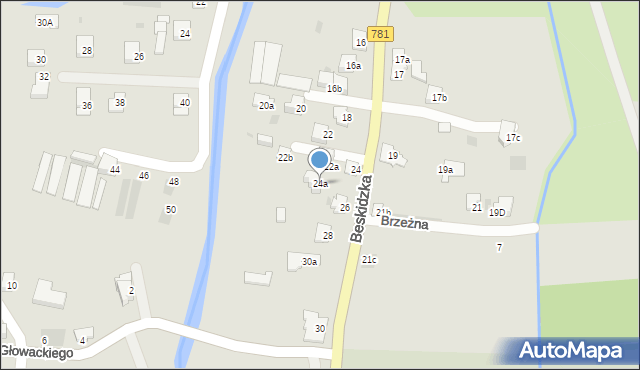 Andrychów, Beskidzka, 24a, mapa Andrychów