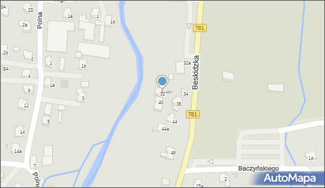 Andrychów, Beskidzka, 32, mapa Andrychów