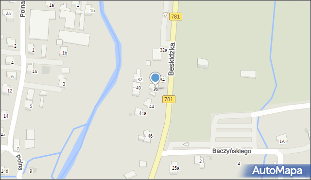 Andrychów, Beskidzka, 36, mapa Andrychów