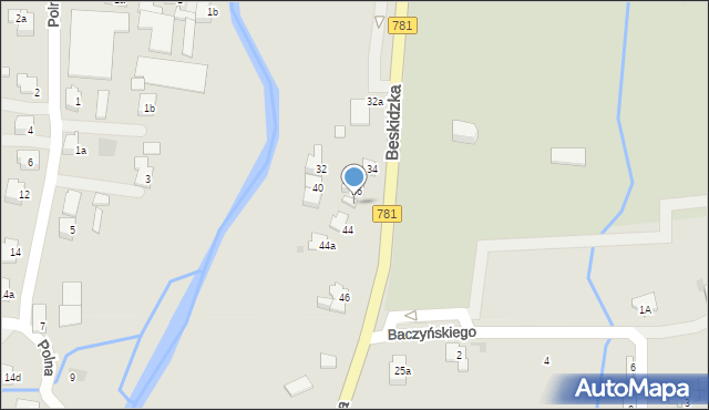 Andrychów, Beskidzka, 38, mapa Andrychów