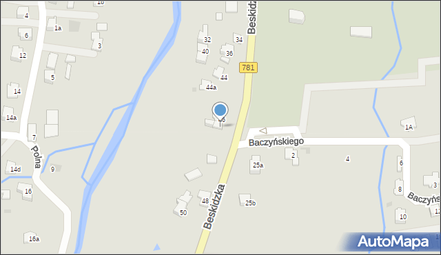Andrychów, Beskidzka, 46A, mapa Andrychów