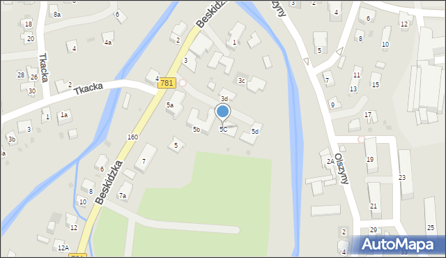 Andrychów, Beskidzka, 5C, mapa Andrychów