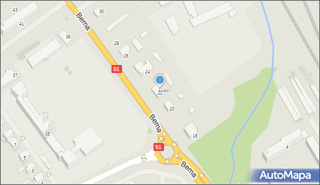 Bartoszyce, Bema Józefa, gen., 22, mapa Bartoszyce