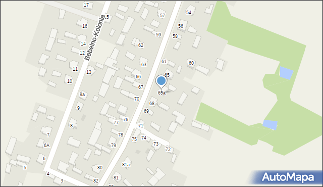 Bebelno-Kolonia, Bebelno-Kolonia, 65a, mapa Bebelno-Kolonia