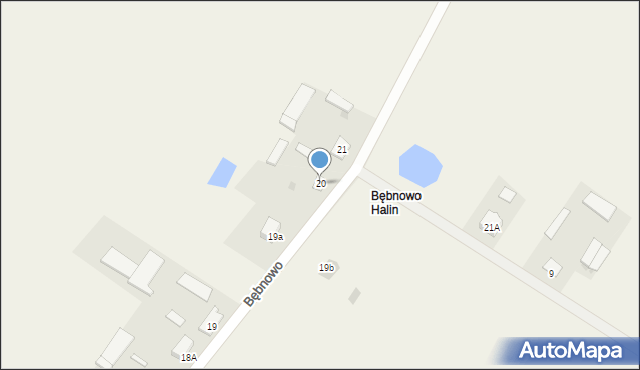 Bębnowo, Bębnowo, 20, mapa Bębnowo