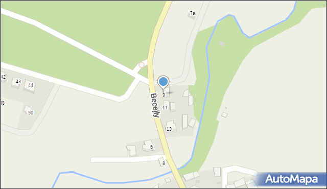 Becejły, Becejły, 9, mapa Becejły