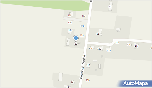 Bechcice-Parcela, Bechcice-Parcela, 12, mapa Bechcice-Parcela