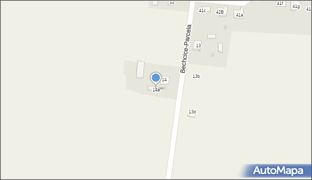 Bechcice-Parcela, Bechcice-Parcela, 14a, mapa Bechcice-Parcela
