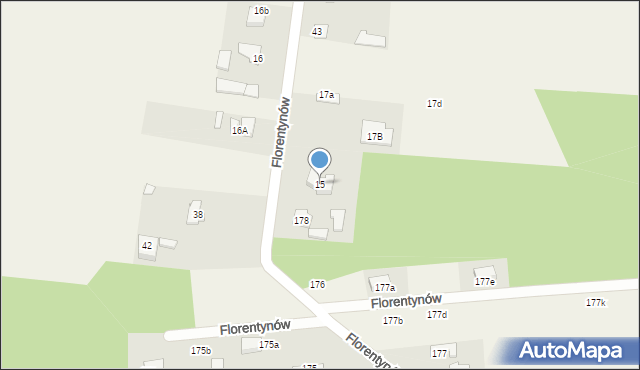 Bechcice-Parcela, Bechcice-Parcela, 15, mapa Bechcice-Parcela