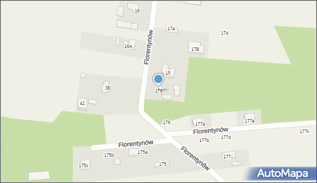 Bechcice-Parcela, Bechcice-Parcela, 178, mapa Bechcice-Parcela