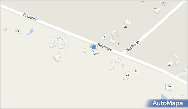 Bechcice-Parcela, Bechcice-Parcela, 1A, mapa Bechcice-Parcela