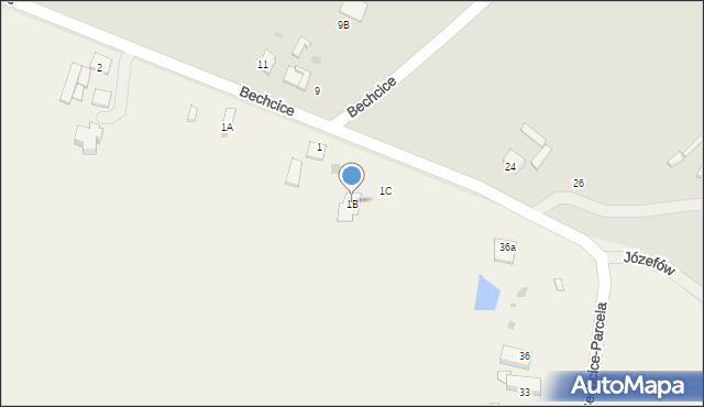Bechcice-Parcela, Bechcice-Parcela, 1B, mapa Bechcice-Parcela