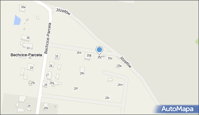 Bechcice-Parcela, Bechcice-Parcela, 35c, mapa Bechcice-Parcela