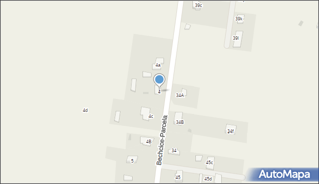 Bechcice-Parcela, Bechcice-Parcela, 4, mapa Bechcice-Parcela