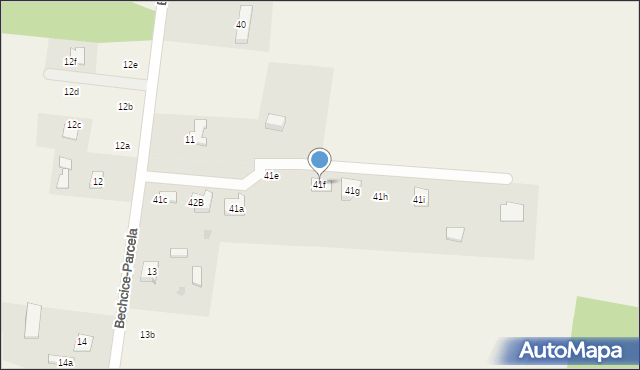 Bechcice-Parcela, Bechcice-Parcela, 41f, mapa Bechcice-Parcela