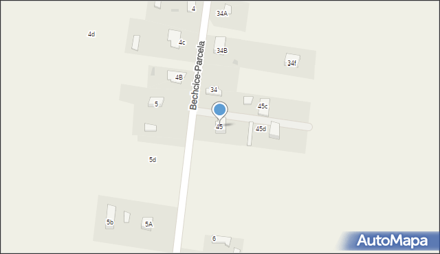 Bechcice-Parcela, Bechcice-Parcela, 45, mapa Bechcice-Parcela