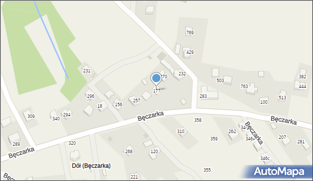 Bęczarka, Bęczarka, 177, mapa Bęczarka