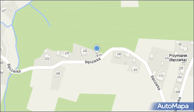 Bęczarka, Bęczarka, 9, mapa Bęczarka