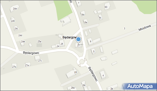 Będargowo, Będargowo, 27, mapa Będargowo