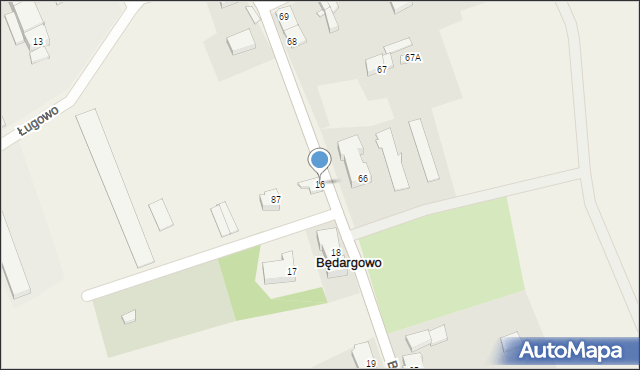 Będargowo, Będargowo, 16, mapa Będargowo