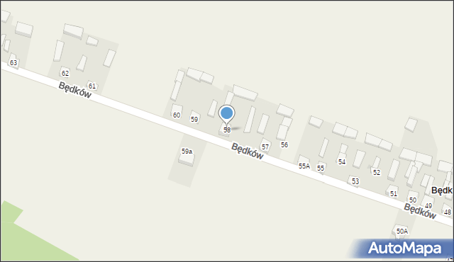 Będków, Będków, 58, mapa Będków