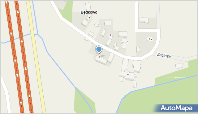 Będkowo, Będkowo, 3, mapa Będkowo
