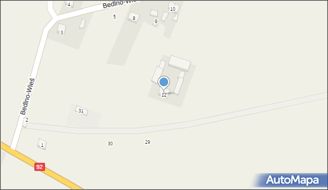 Bedlno-Wieś, Bedlno-Wieś, 12, mapa Bedlno-Wieś
