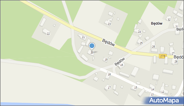 Będów, Będów, 20, mapa Będów