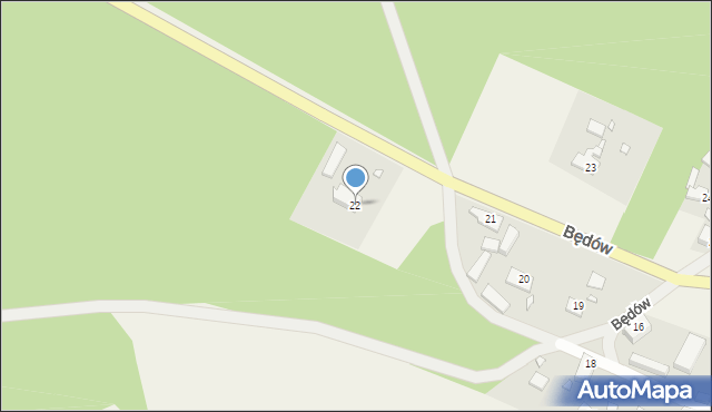 Będów, Będów, 22, mapa Będów