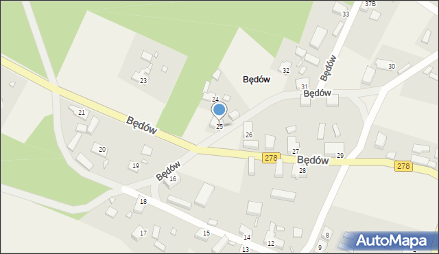 Będów, Będów, 25, mapa Będów