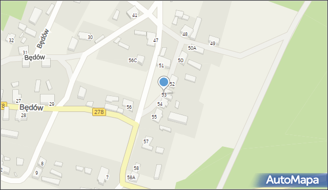 Będów, Będów, 53, mapa Będów