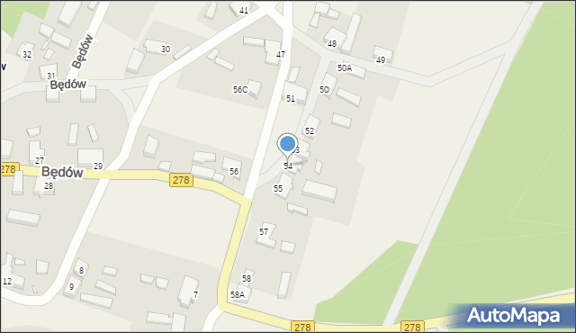 Będów, Będów, 54, mapa Będów