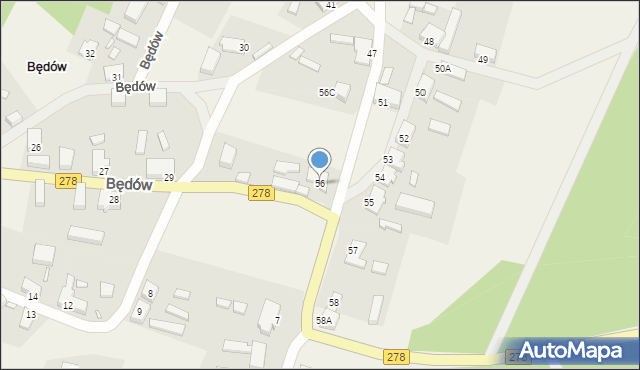 Będów, Będów, 56, mapa Będów