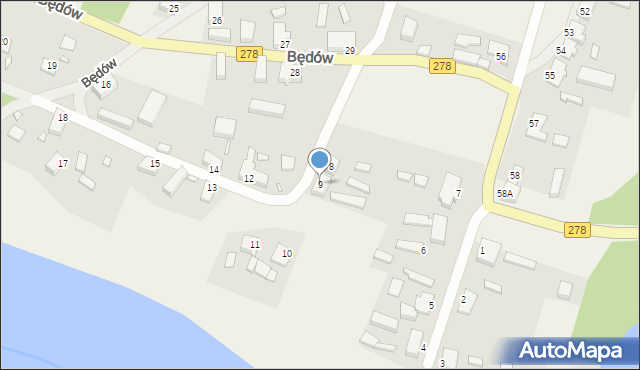 Będów, Będów, 9, mapa Będów