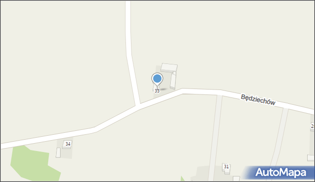 Będziechów, Będziechów, 33, mapa Będziechów