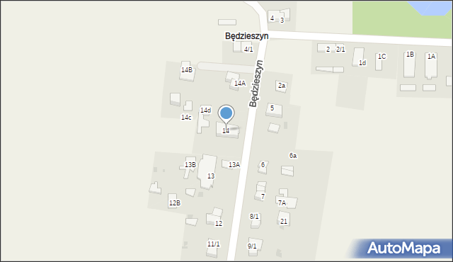 Będzieszyn, Będzieszyn, 14, mapa Będzieszyn