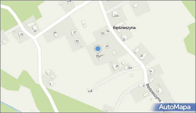 Będzieszyna, Będzieszyna, 55a, mapa Będzieszyna