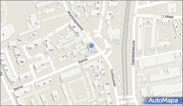 Będzin, Bema Józefa, gen., 2a, mapa Będzin