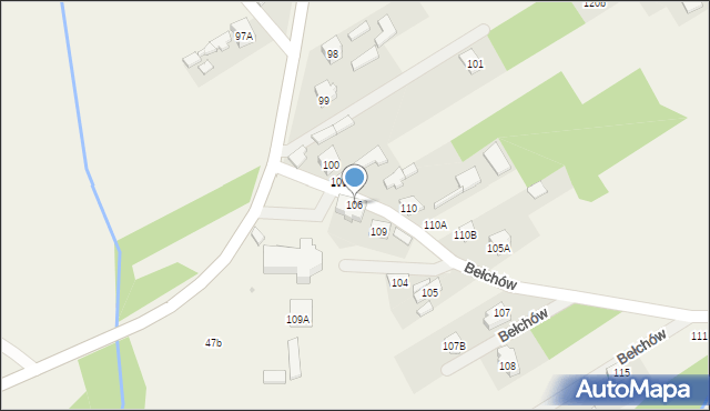 Bełchów, Bełchów, 106, mapa Bełchów