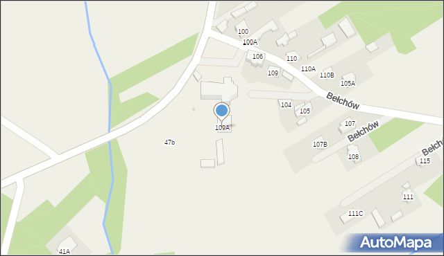 Bełchów, Bełchów, 109A, mapa Bełchów