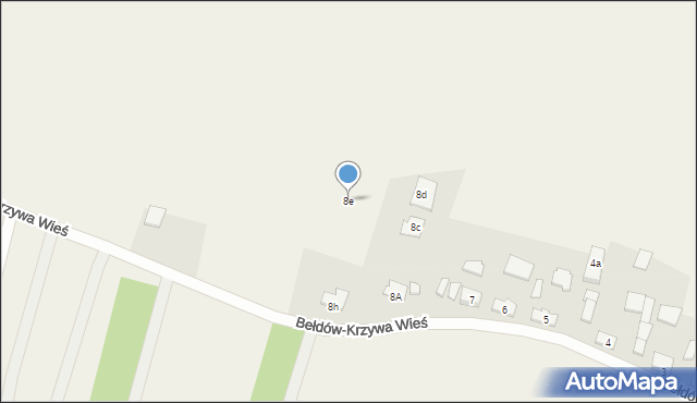 Bełdów-Krzywa Wieś, Bełdów-Krzywa Wieś, 8e, mapa Bełdów-Krzywa Wieś