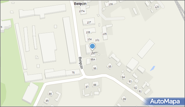 Belęcin, Belęcin, 100, mapa Belęcin