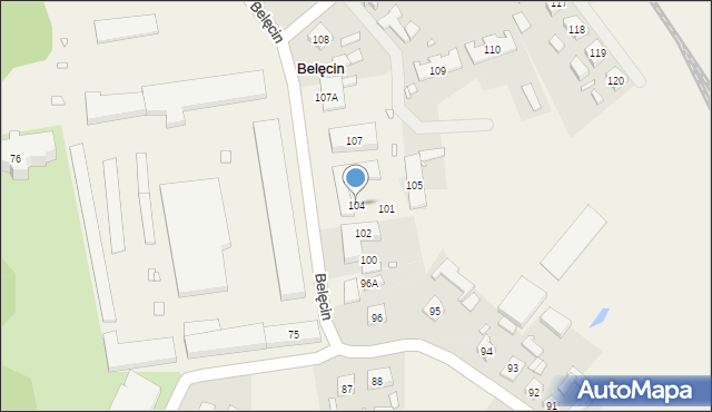 Belęcin, Belęcin, 104, mapa Belęcin