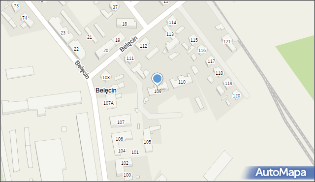 Belęcin, Belęcin, 109, mapa Belęcin