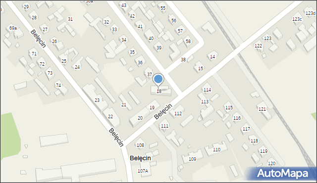 Belęcin, Belęcin, 18, mapa Belęcin