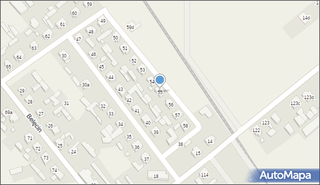 Belęcin, Belęcin, 55, mapa Belęcin