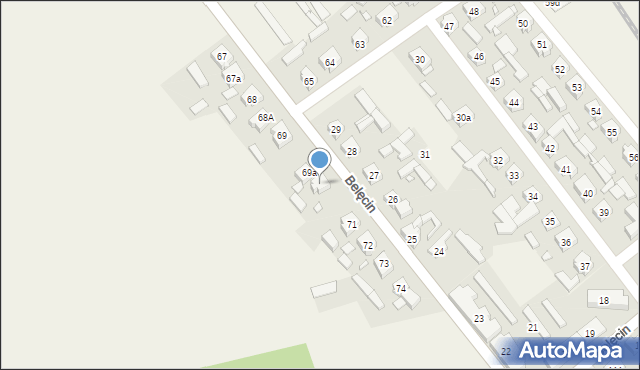 Belęcin, Belęcin, 70, mapa Belęcin