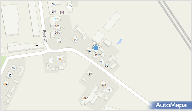 Belęcin, Belęcin, 93, mapa Belęcin